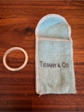 Tiffany & Co. Sterling Silver Keyring on Signature Blue Pouch